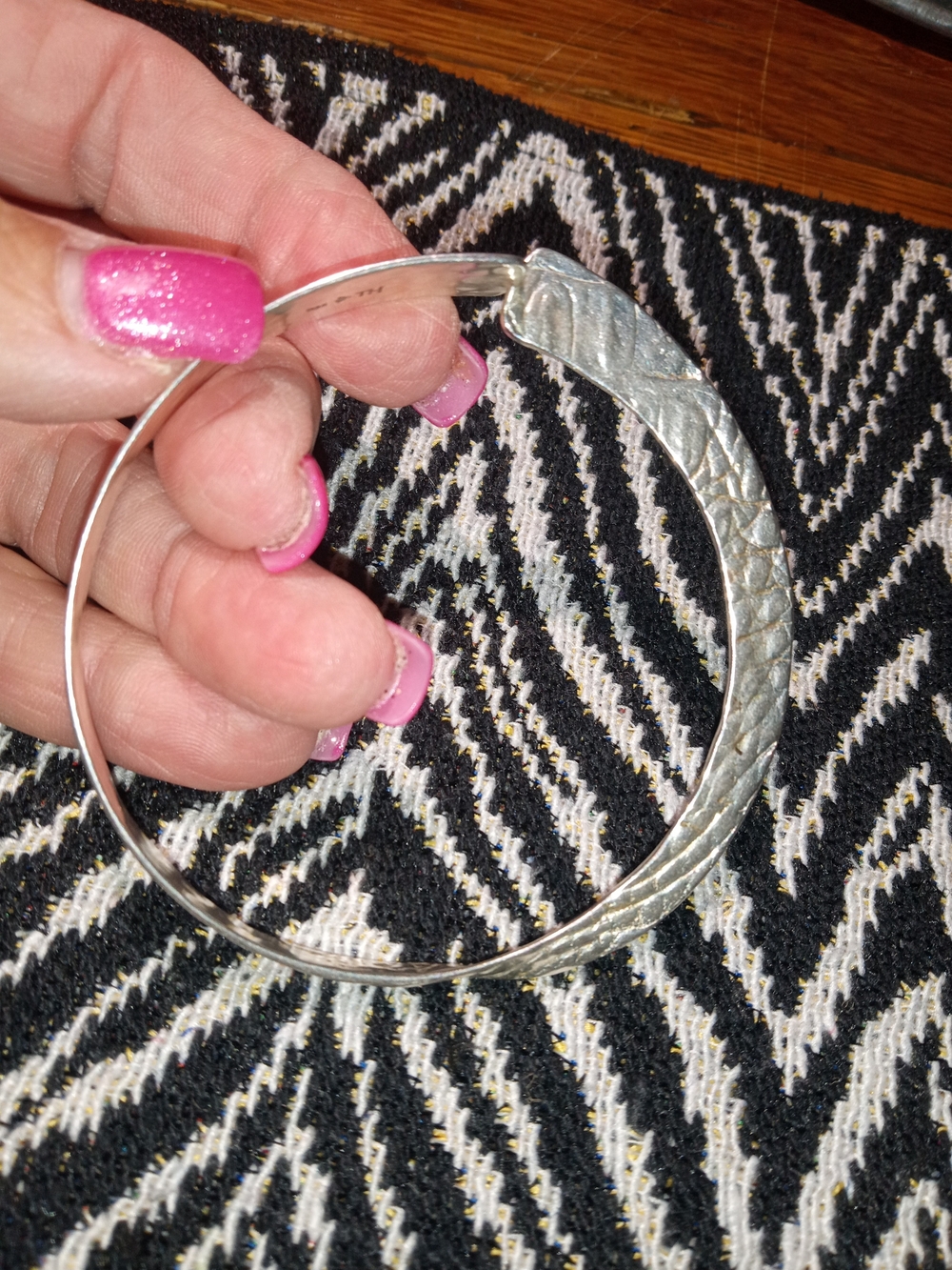 Silpada Silver Textured Hoop Bracelet